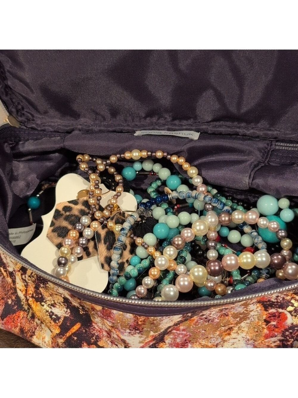 Lot Of Ceramic Jewelry All GoodAnd Sonya Kashuk Double Make Up Travel Bag,GUC
